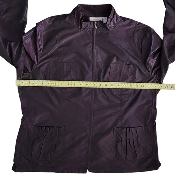 Chico's Purple Rain Windbreaker Track Jacket Metallic Size 3 (US XL 16) - Picture 5 of 11
